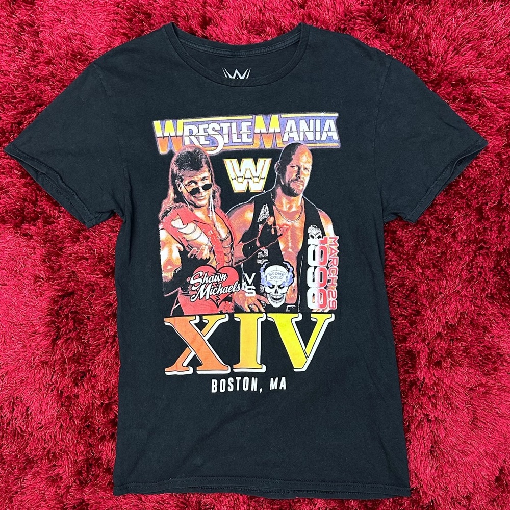 WWE Wrestle Mania Boston MA XIV Retro Shirt Small Stone Cold Shawn Michaels
